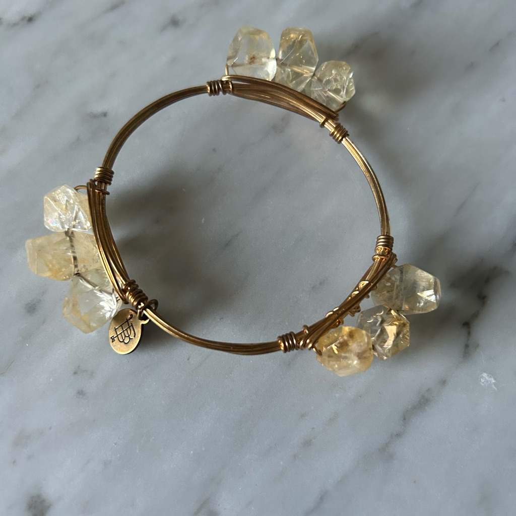 Southern Charm Bourbon And Bowties Gold Bangle With Crystal Accents 36$